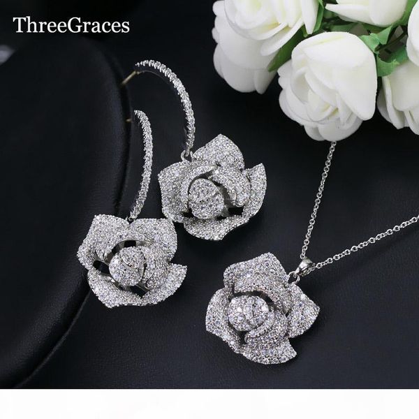 threegraces fashion wedding party jewelry cubic zircon micro pave big dangle rose flower earrings necklace sets for ladies js096, Slivery;golden
threegraces fashion wedding party jewelry cubic zircon micro pave big dangle rose flower earrings necklace sets for ladies js096, Slivery;golden