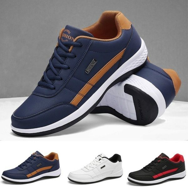 men shoes pu leather casual sneakers trainers fitness running shoes lightweight male flat zapatillas deportivas hombre plus size, Black
men shoes pu leather casual sneakers trainers fitness running shoes lightweight male flat zapatillas deportivas hombre plus size, Black