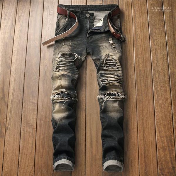 regular zipper fly button homme clothing soliid color casual apparel ripped mens fashion designer jeans straight, Blue
regular zipper fly button homme clothing soliid color casual apparel ripped mens fashion designer jeans straight, Blue