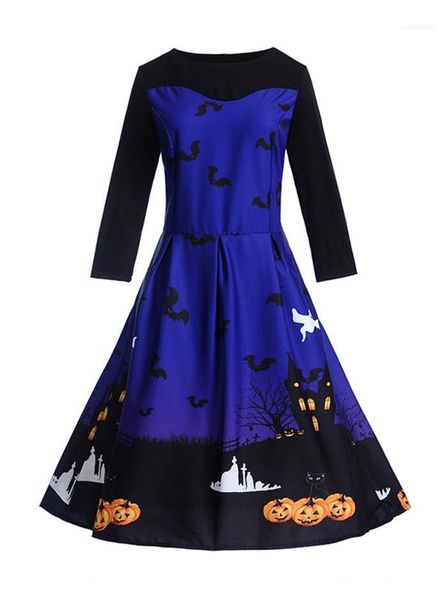 хэллоуин crew neck с длинным рукавом женщины одежда мода стиль зима повседневная одежда женщин фестиваль designr цветочные печати платья, Black;gray 
хэллоуин crew neck с длинным рукавом женщины одежда мода стиль зима повседневная одежда женщин фестиваль designr цветочные печати платья, Black;gray