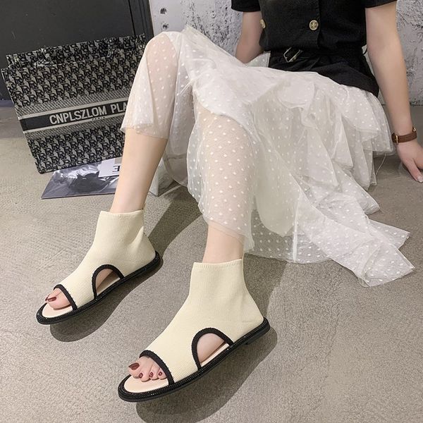 2020 summer new fashion high-fish mouth open toe sandals wild elastic socks shoes women sandals x048, Black
2020 summer new fashion high-fish mouth open toe sandals wild elastic socks shoes women sandals x048, Black