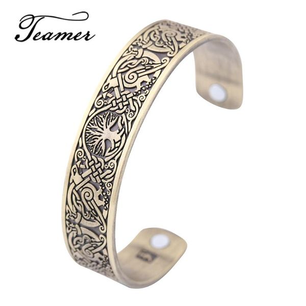 teamer tree of life engraved bangles jewelry viking silver plated magnetic bracelets health care for man women gift, Red;blue
teamer tree of life engraved bangles jewelry viking silver plated magnetic bracelets health care for man women gift, Red;blue
