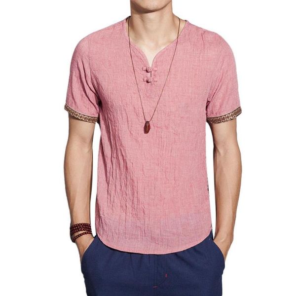 men summer solid color chinese style cotton linen short sleeve loose top, White;black
men summer solid color chinese style cotton linen short sleeve loose top, White;black