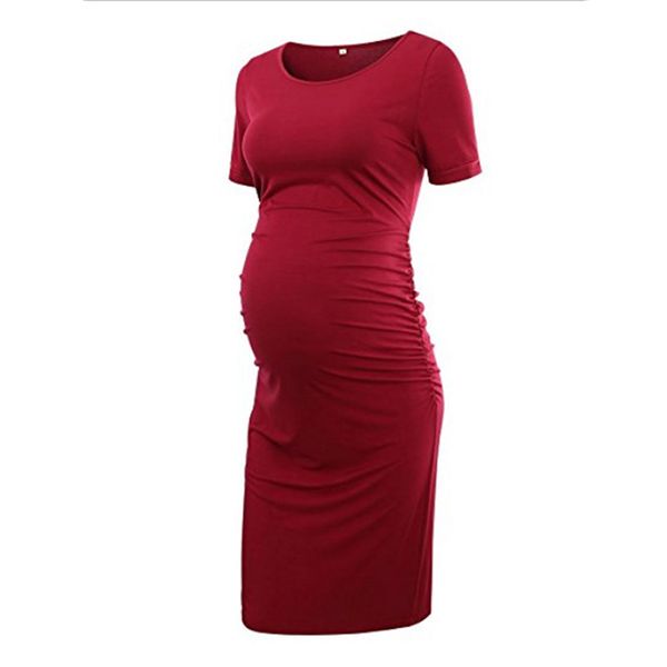 women's short sleeve maternity dresses casual pregnancy clothes bodycon baby shower pregnant sheath dress solid color, White
women's short sleeve maternity dresses casual pregnancy clothes bodycon baby shower pregnant sheath dress solid color, White