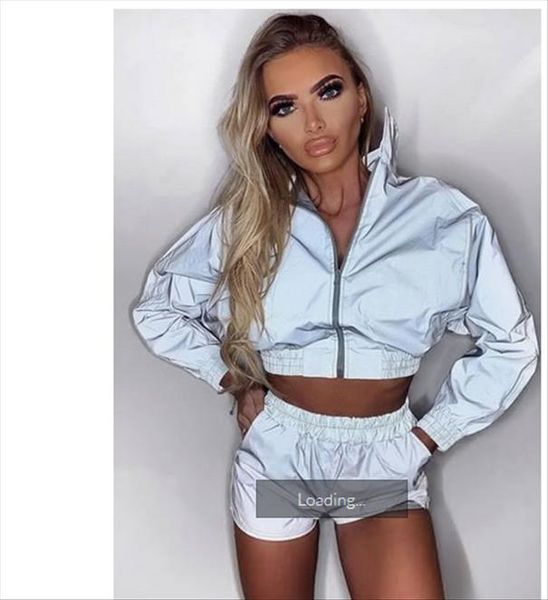 women tracksuit 2020 new fashion womens reflective zip front jacket coat crop jacket drop shipping, Gray
women tracksuit 2020 new fashion womens reflective zip front jacket coat crop jacket drop shipping, Gray
