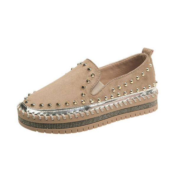 women's shoes 2020 spring and autumn new casual all-match rhinestone willow nail platform shoes fashion large size flat, Black
women's shoes 2020 spring and autumn new casual all-match rhinestone willow nail platform shoes fashion large size flat, Black