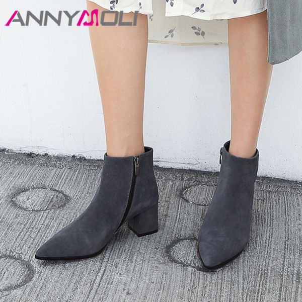 annymoli высокий каблук женщины boots натуральной кожи ботильоны острым носом короткие молния блочные каблук женская обувь осень зима 40, Black
annymoli высокий каблук женщины boots натуральной кожи ботильоны острым носом короткие молния блочные каблук женская обувь осень зима 40, Black