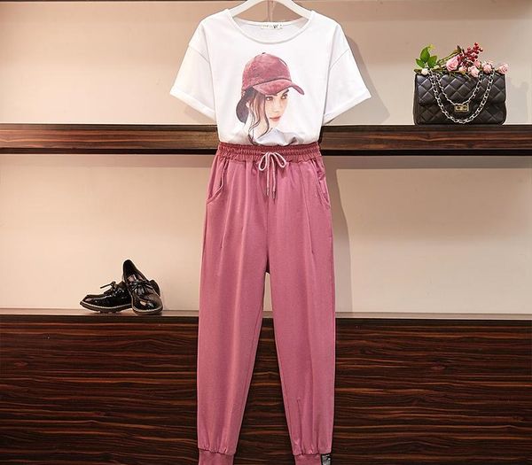 plus size loose tshirts and pants women two piece set summer short sleeve casual 2 piece suits female sportswear outfit clothes t200622, Gray
plus size loose tshirts and pants women two piece set summer short sleeve casual 2 piece suits female sportswear outfit clothes t200622, Gray