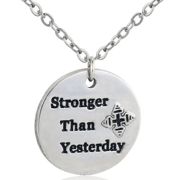 pendant necklaces crossfit message necklace workout gym stronger than yesterday charm women handmade quote jewelry, Silver
pendant necklaces crossfit message necklace workout gym stronger than yesterday charm women handmade quote jewelry, Silver