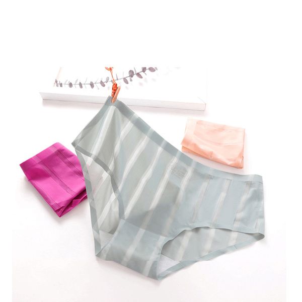 2pcs/set briefs seamless transparent panties ice silk stripe simple breathable briefs panties for women seamless shorts, Black;pink
2pcs/set briefs seamless transparent panties ice silk stripe simple breathable briefs panties for women seamless shorts, Black;pink
