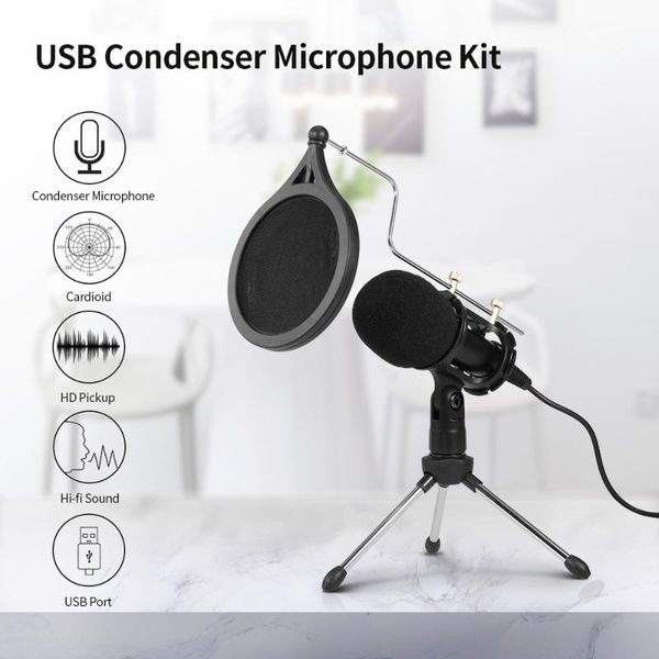 recording microphone usb condenser microphone kit karaoke voice usb drive-with tripod
recording microphone usb condenser microphone kit karaoke voice usb drive-with tripod