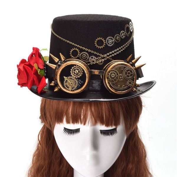 new vintage steampunk gear glasses floral black hat punk style fedora headwear gothic lolita cosplay hat on sale, Blue;gray
new vintage steampunk gear glasses floral black hat punk style fedora headwear gothic lolita cosplay hat on sale, Blue;gray
