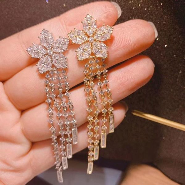 long luxury flower design geometry cubic zironium engagement dubai naija bridal earrings wedding jewelry addiction e5182, Silver
long luxury flower design geometry cubic zironium engagement dubai naija bridal earrings wedding jewelry addiction e5182, Silver
