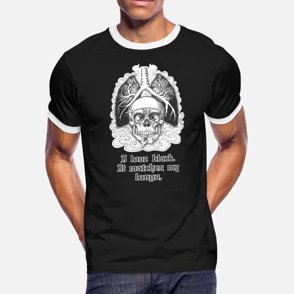 i love black smoking skull t shirt men character cotton o neck homme gift casual summer leisure shirt