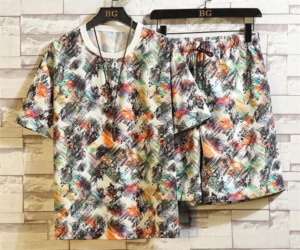 sets short sleeve crew neck knee length pants 2pcs mens floral print tracksuits summer casual clothing, Gray
sets short sleeve crew neck knee length pants 2pcs mens floral print tracksuits summer casual clothing, Gray