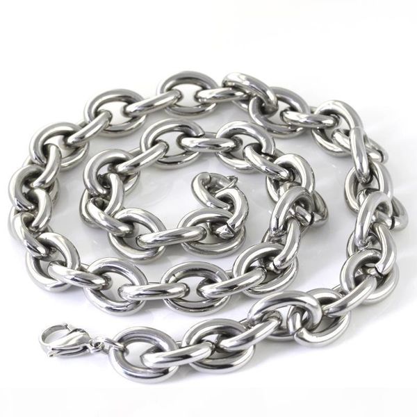 high polished jewelry silver stainless steel large oval curb link chain necklace for men's gifts big 15mm smooth chain 20''-4
high polished jewelry silver stainless steel large oval curb link chain necklace for men's gifts big 15mm smooth chain 20''-4