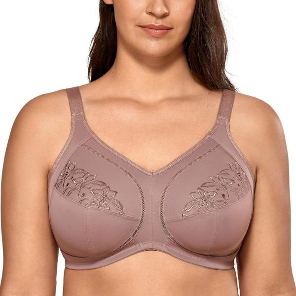 women's embroidered non-padded full coverage wireplus size bra, Red;black
women's embroidered non-padded full coverage wireplus size bra, Red;black