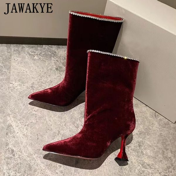 velvet goblet heel party dress ankle boots for women malachite green pointy toe high heel shoes elegant autumn winter short bota, Black
velvet goblet heel party dress ankle boots for women malachite green pointy toe high heel shoes elegant autumn winter short bota, Black
