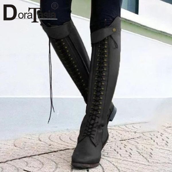 doratasia lady lace up round toe mid calf low heel solid boots brand designer boots women buckle fashion casual shoes woman, Black
doratasia lady lace up round toe mid calf low heel solid boots brand designer boots women buckle fashion casual shoes woman, Black