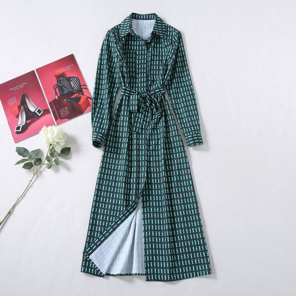 816 2020 brand same style regular long sleeve flora print dress lapel neck as, Black;gray
816 2020 brand same style regular long sleeve flora print dress lapel neck as, Black;gray