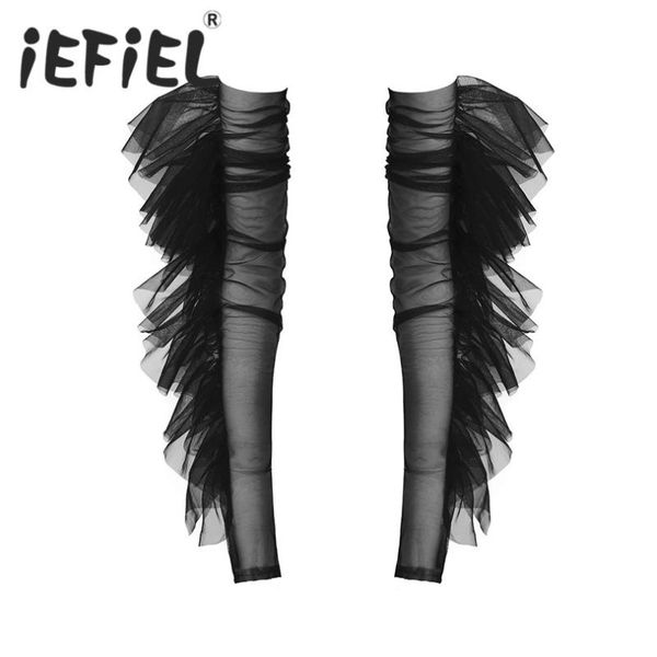 elegant women brides fingerless gloves ruffles trim sheer mesh long gloves formal party fancy costumes for women girls, Blue;gray
elegant women brides fingerless gloves ruffles trim sheer mesh long gloves formal party fancy costumes for women girls, Blue;gray