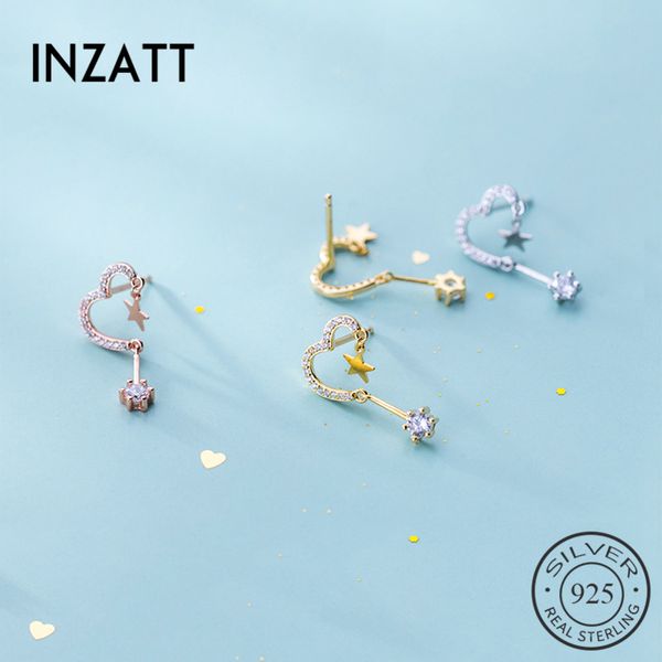inzareal 925 sterling silver zircon heart star stud earrings for fashion women party fine jewelry cute 2020 accessories gift, Golden;silver
inzareal 925 sterling silver zircon heart star stud earrings for fashion women party fine jewelry cute 2020 accessories gift, Golden;silver
