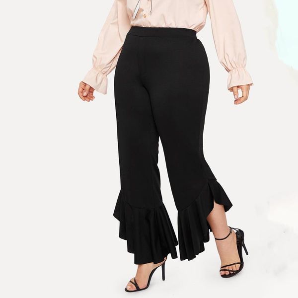 women's pants & capris plus size fashion ruffle flare women wide leg elastic waist vintage solid trousers oversized mujer pantalones pa, Black;white
women's pants & capris plus size fashion ruffle flare women wide leg elastic waist vintage solid trousers oversized mujer pantalones pa, Black;white
