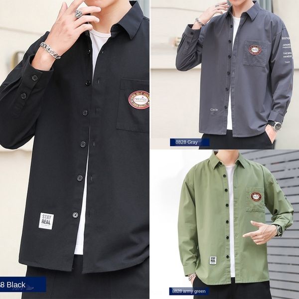 men's korean fashion cardigan casual shirt loose tooling men's long sleeve shirt 2019 autumn and winter fashion ksxjd, Blue
men's korean fashion cardigan casual shirt loose tooling men's long sleeve shirt 2019 autumn and winter fashion ksxjd, Blue