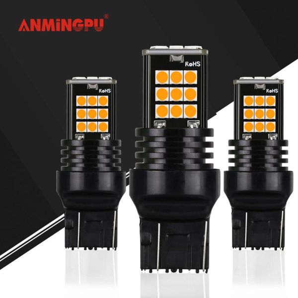 anmingpu 2x signal lamp 7443 led w21/5w w21w wy21w turn signal brake light t20 7440 led 24 smd 3030 reverse rear light for car
anmingpu 2x signal lamp 7443 led w21/5w w21w wy21w turn signal brake light t20 7440 led 24 smd 3030 reverse rear light for car