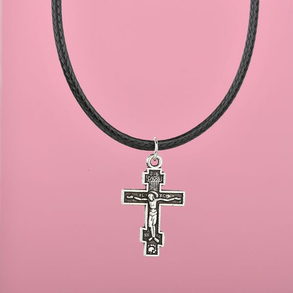 pendant necklaces trendy leather chain cross necklace for women's men's religious jewelry crucifix christian gift unisex, Silver
pendant necklaces trendy leather chain cross necklace for women's men's religious jewelry crucifix christian gift unisex, Silver