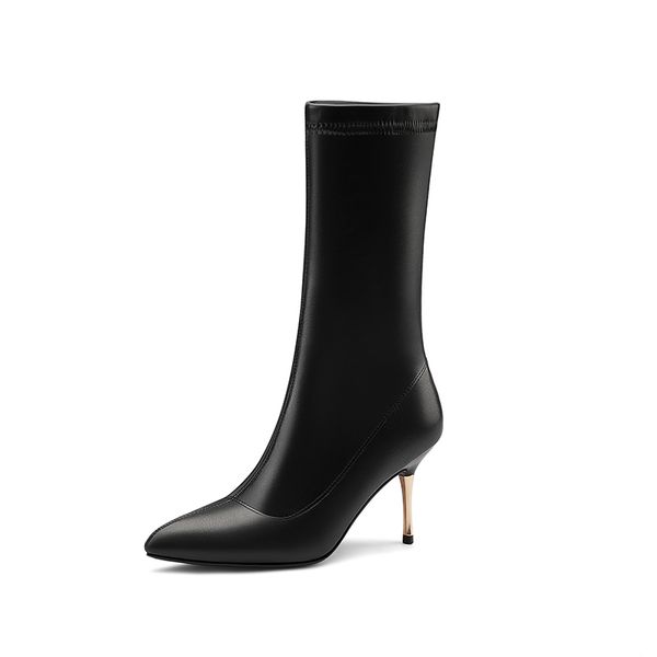 microfiber leather ladies boots female pointed toe thin high heels heels mid-calf boots new wedding dancing shoes woman, Black
microfiber leather ladies boots female pointed toe thin high heels heels mid-calf boots new wedding dancing shoes woman, Black