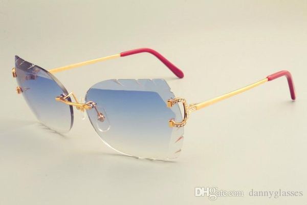 

2019 new selling lens sunglasses 8300817 sunglasses, luxury diamond metal claw mirror visor mirror, lens 3.0 thick, White;black