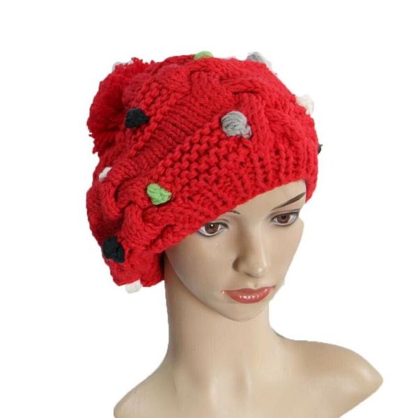 berets women red pompom multi dots hat handmade winter warm knitting crochet caps, Blue;gray
berets women red pompom multi dots hat handmade winter warm knitting crochet caps, Blue;gray