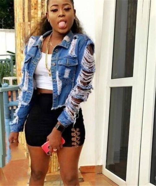 ripped long sleeve washed short jean coats new women clothing street style women denim jackets fashion, Black;brown
ripped long sleeve washed short jean coats new women clothing street style women denim jackets fashion, Black;brown