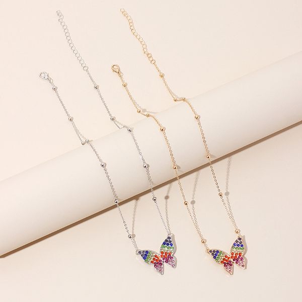 colorful rhinestone butterfly choker necklaces for women gold color metal beads chain pendant necklace party jewelry female, Silver
colorful rhinestone butterfly choker necklaces for women gold color metal beads chain pendant necklace party jewelry female, Silver
