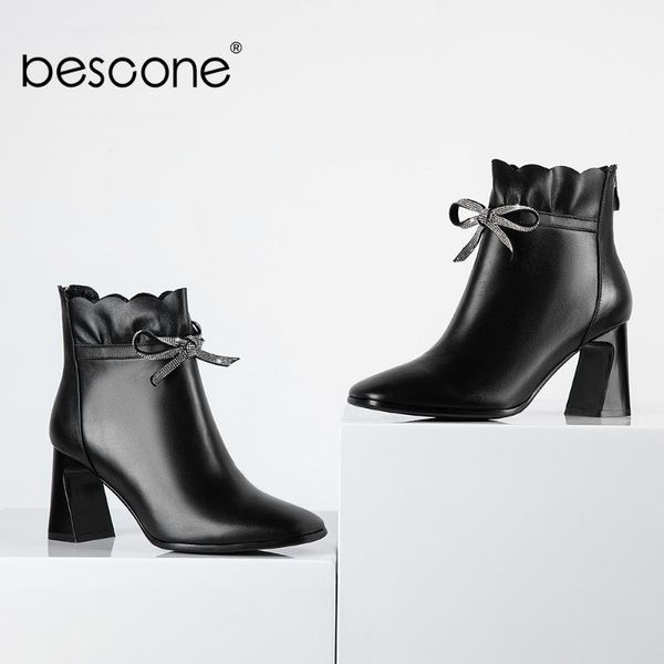bescone women's shoes stylish elegant leather handmade ladies ankle boots pleated butterfly-knot shoes women bo697, Black
bescone women's shoes stylish elegant leather handmade ladies ankle boots pleated butterfly-knot shoes women bo697, Black