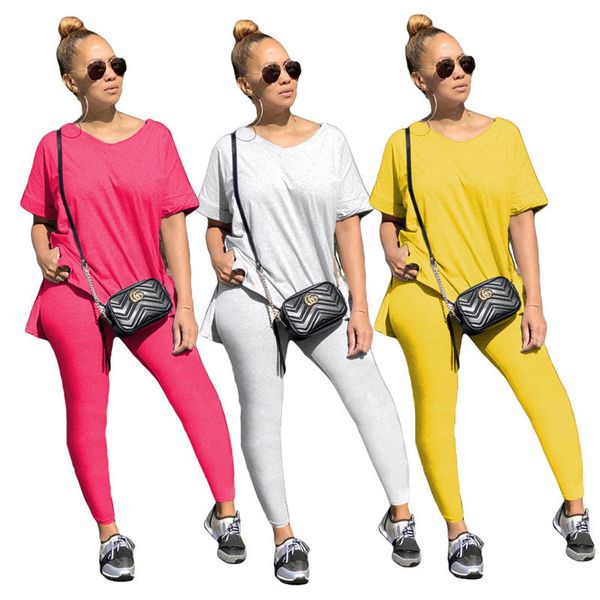 women tracksuit designer solid color v-neck short sleeve t shirts pants leggings two piece outfits fashion casual sports suit 3 color cz815b, Gray
women tracksuit designer solid color v-neck short sleeve t shirts pants leggings two piece outfits fashion casual sports suit 3 color cz815b, Gray