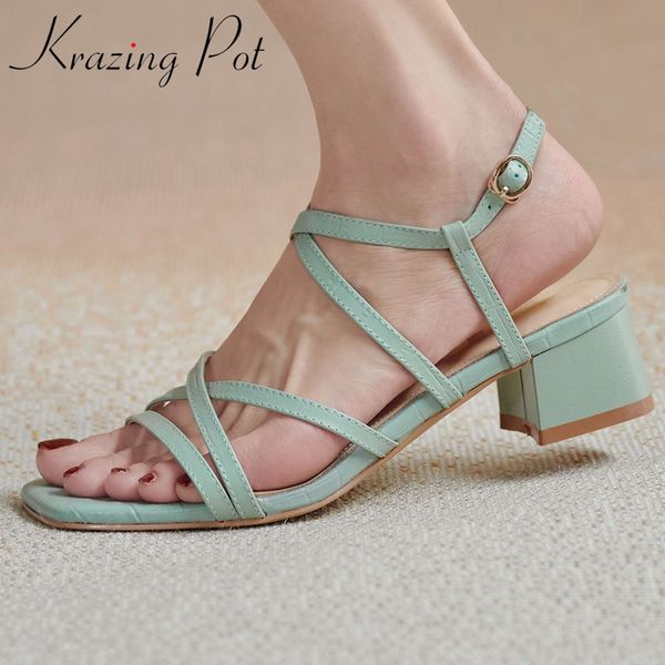 krazing pot genuine leather peep toe high heels solid narrow band korean street style young lady daily wear sandals women l55, Black
krazing pot genuine leather peep toe high heels solid narrow band korean street style young lady daily wear sandals women l55, Black