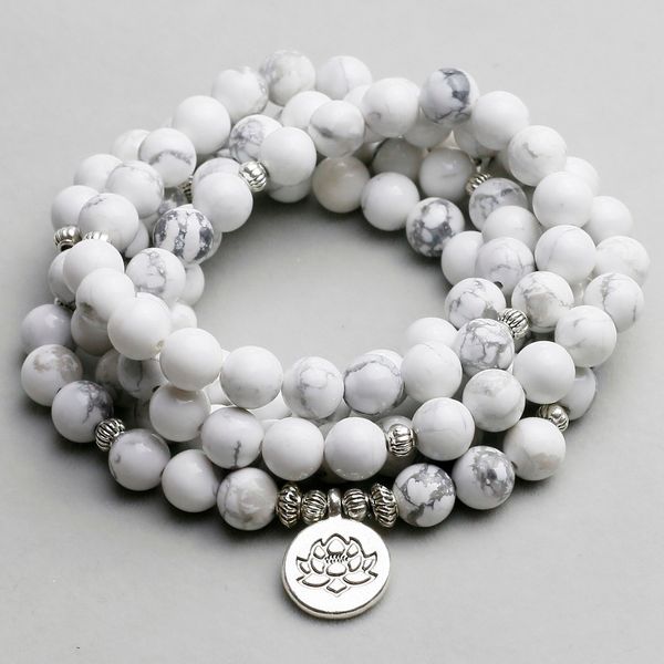 women`s bracelet white howlite beads with lotus om buddha charm yoga men bracelet 108 mala necklace dropshipping stone jewelry y200810, Black
women`s bracelet white howlite beads with lotus om buddha charm yoga men bracelet 108 mala necklace dropshipping stone jewelry y200810, Black