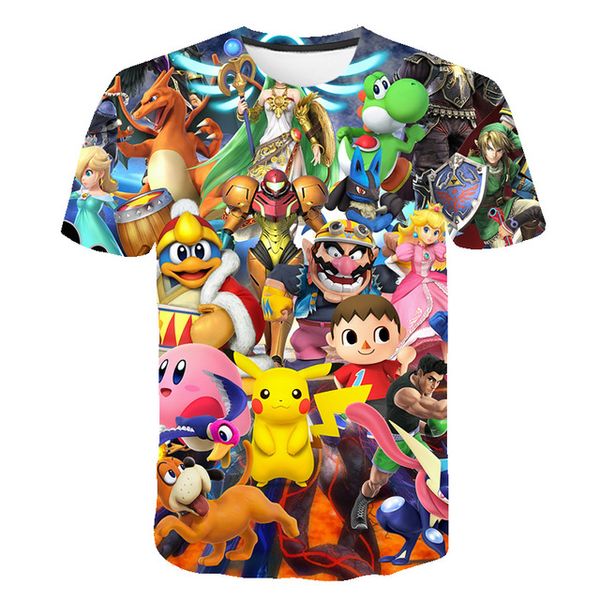 mario super anime 3d print shirts comics graphic plus size men clothing
