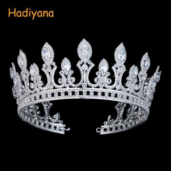hadiyana luxury bridal wedding hair accessories crown with zrconia and crystal fashion jewelry big tiaras crown for women bc3436, Golden;silver
hadiyana luxury bridal wedding hair accessories crown with zrconia and crystal fashion jewelry big tiaras crown for women bc3436, Golden;silver
