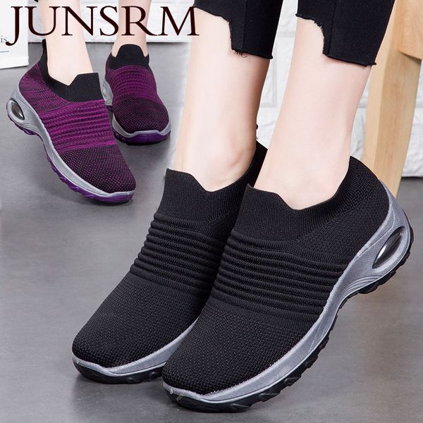 junsrm women running walking shoes autumn new mesh breathable knit ladies mix colors sneakers soft platform slip on loafers, Black
junsrm women running walking shoes autumn new mesh breathable knit ladies mix colors sneakers soft platform slip on loafers, Black