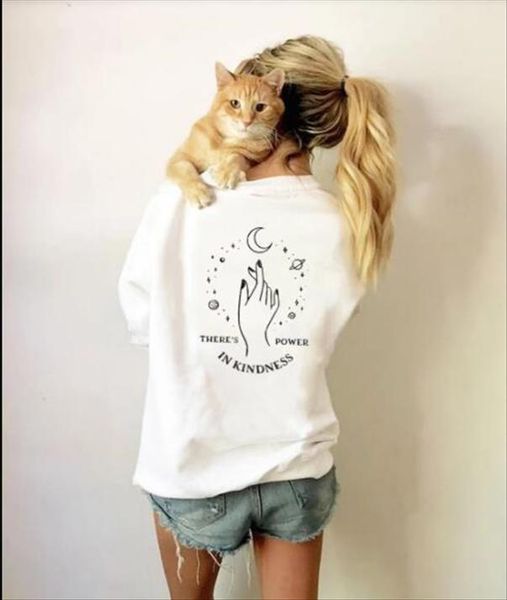 theres power in kindness sweatshirt casual power hand star moon slogan hoodies power graphic grunge cotton jumper gift, Black
theres power in kindness sweatshirt casual power hand star moon slogan hoodies power graphic grunge cotton jumper gift, Black