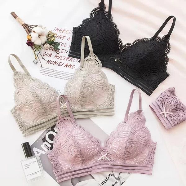 wireless intimates french lace cup triangle bras underwear set 2020 seamless push up lingeries bra briefs set for women cup ab, Red;black
wireless intimates french lace cup triangle bras underwear set 2020 seamless push up lingeries bra briefs set for women cup ab, Red;black