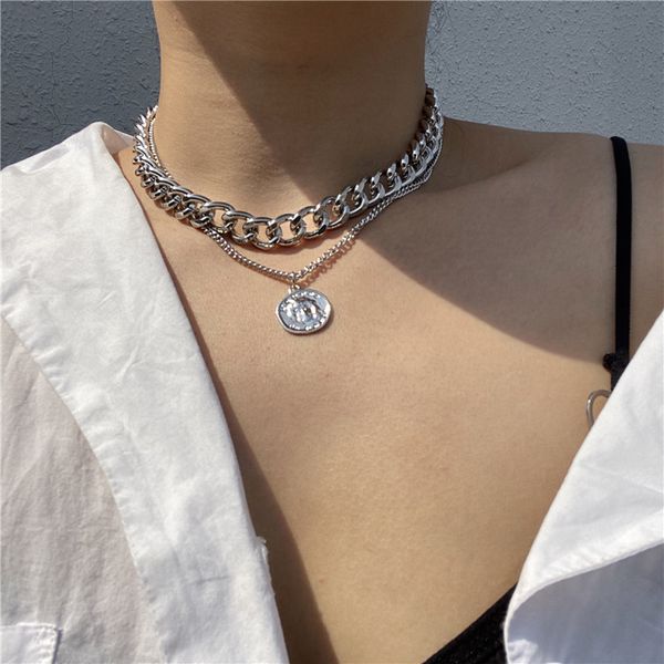 punk miami cuban choker necklace steampunk men jewelry vintage big coin pendant chain necklace for women neck accessories, Silver
punk miami cuban choker necklace steampunk men jewelry vintage big coin pendant chain necklace for women neck accessories, Silver