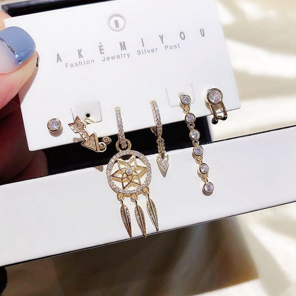dangle & chandelier migga cubic zircon paved arrow dreamcatcher earrings set gold color fashion women jewelry, Silver
dangle & chandelier migga cubic zircon paved arrow dreamcatcher earrings set gold color fashion women jewelry, Silver
