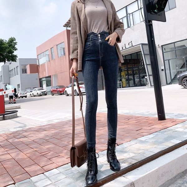 women's jeans 2021 stretch high waist women skinny slim fashion washed denim pencil pants plastic lifting ninth trousers m92, Blue
women's jeans 2021 stretch high waist women skinny slim fashion washed denim pencil pants plastic lifting ninth trousers m92, Blue