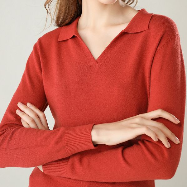 women's sweaters 2021 lapel sweater solid color long-sleeved pullover casual women autumn winter computer knitted, White;black
women's sweaters 2021 lapel sweater solid color long-sleeved pullover casual women autumn winter computer knitted, White;black