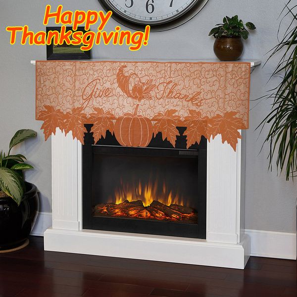 thanksgiving pumpkin lace cover fireplace cloth maple leaf dust proof festival 
thanksgiving pumpkin lace cover fireplace cloth maple leaf dust proof festival