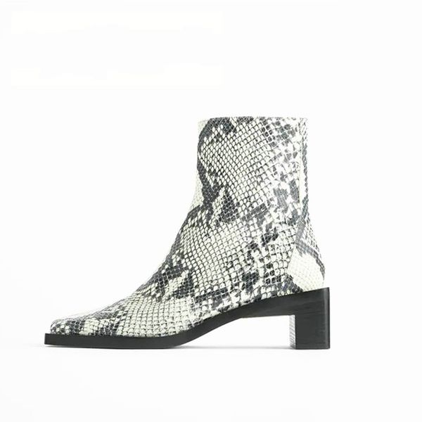 boots women square toe fashion short thick heel mid-heel zipper snake print women's shoes ankle zapatos de mujer, Black
boots women square toe fashion short thick heel mid-heel zipper snake print women's shoes ankle zapatos de mujer, Black